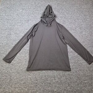 Real Essentials Hooded Shirt Women Medium Black Long Sleeve Activewear Sporty